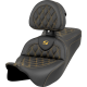 Saddlemen Roadsofa Seat - Lattice Stitch - Gold Stitch - w/ Backrest - FL '08-'23 - 0801-1986  808-07B-182B7