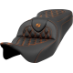 Saddlemen Roadsofa Seat - Lattice Stitch - Orange Stitch - without Backrest - FLH/FLT '08-'23 - 0801-1597  808-07B-18203