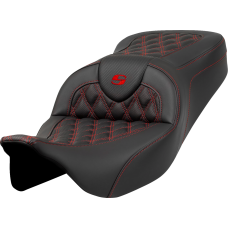 Saddlemen Roadsofa Seat - Lattice Stitch - Red Stitch - without Backrest - FLH/FLT '08-'23 - 0801-1596  808-07B-18204