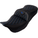 Saddlemen Roadsofa Seat - with Backrest - Blue Stitch - FL '08-'23 - 0801-1605  808-07B-182B1