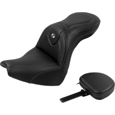 Saddlemen Roadsofa Seat - with Backrest - Carbon Fiber - FXBR/S '18-'20 - 0802-1625  818-31-185BR