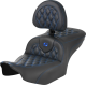 Saddlemen RoadSofa Seat - with Backrest - Carbon Fiber - Lattice Stitch - Blue Stitch - FLTR/FLHX '23-'24 - 0801-1787  823-07-206B1