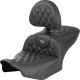 Saddlemen RoadSofa Seat - with Backrest - Carbon Fiber - Lattice Stitch - Gray Stitch - FLTR/FLHX '23-'24 - 0801-1788  823-07-206B2