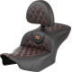 Saddlemen RoadSofa Seat - with Backrest - Carbon Fiber - Lattice Stitch - Orange Stitch - FLTR/FLHX '23-'24 - 0801-1789  823-07-206B3