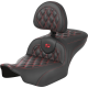 Saddlemen RoadSofa Seat - with Backrest - Carbon Fiber - Lattice Stitch - Red Stitch - FLTR/FLHX '23-'24 - 0801-1790  823-07-206B4