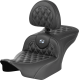 Saddlemen RoadSofa Seat - with Backrest - Carbon Fiber - Lattice Stitch - Silver Stitch - FLTR/FLHX '23-'24 - 0801-1791  823-07-206B5