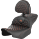 Saddlemen Roadsofa Seat - with Backrest - Honeycomb - Orange Stitch - FLTR/FLHX '23-'24 - 0801-1751  823-07-189B3
