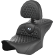 Saddlemen Roadsofa Seat - with Backrest - Honeycomb - Silver Stitch - FLTR/FLHX '23-'24 - 0801-1753  823-07-189B5