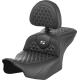 Saddlemen Roadsofa Seat - with Backrest - Honeycomb - White Stitch - FLTR/FLHX '23-'24 - 0801-1754  823-07-189B6