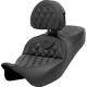Saddlemen Roadsofa Seat - with Backrest - Lattice Stitch - Carbon Fiber - FL '08-'23 - 0801-1694  808-07B-206B0