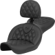 Saddlemen Roadsofa Seat - with Backrest - Lattice Stitch - FXDWG '96-'23 - 0803-0722  896-05-182BR