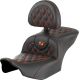 Saddlemen RoadSofa Seat - with Backrest - Lattice Stitch - Orange Stitch - FLTR/FLHX '23-'24 - 0801-1721  823-07-182B3