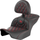 Saddlemen RoadSofa Seat - with Backrest - Lattice Stitch - Red Stitch - FLTR/FLHX '23-'24 - 0801-1722  823-07-182B4