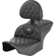 Saddlemen RoadSofa Seat - with Backrest - Lattice Stitch - Silver Stitch - FLTR/FLHX '23-'24 - 0801-1723  823-07-182B5