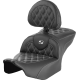Saddlemen RoadSofa Seat - with Backrest - Lattice Stitch - White Stitch - FLTR/FLHX '23-'24 - 0801-1724  823-07-182B6