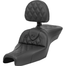 Saddlemen Roadsofa Seat - with Backrest - Lattice Stitch - XL '04-'22 - 0804-0791  807-03-182BR