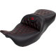 Saddlemen Roadsofa Seat - with Backrest - Red Stitch - FL '08-'23 - 0801-1609  808-07B-182B4