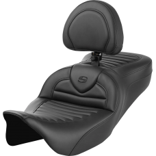 Saddlemen Roadsofa Seat - with Backrest - Tuck-n-Roll - FL '08-'23 - 0801-1821  808-07B-202B0