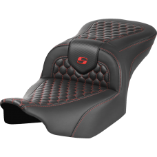 Saddlemen Roadsofa Seat - without Backrest - Honeycomb - Red Stitch - FLTR/FLHX '23-'24 - 0801-1745  823-07-18904