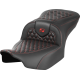 Saddlemen Roadsofa Seat - without Backrest - Honeycomb - Red Stitch - FLTR/FLHX '23-'24 - 0801-1745  823-07-18904
