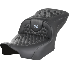 Saddlemen Roadsofa Seat - without Backrest - Honeycomb - Silver Stitch - FLTR/FLHX '23-'24 - 0801-1746  823-07-18905