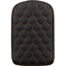 Saddlemen RoadSofa Sissy Bar Pad - Honeycomb - Orange Stitching - 0822-0590  041149ORA