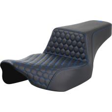 Saddlemen Step-Up Seat - Extended Reach - Front Honeycomb - Blue Stitch - FL '23-'24 - 0801-1832  823-07-17801