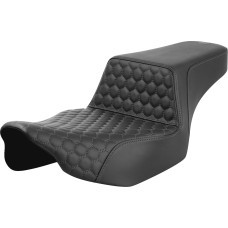 Saddlemen Step-Up Seat - Extended Reach - Front Honeycomb - Gray Stitch - FL '23-'24 - 0801-1833  823-07-17802