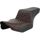Saddlemen Step-Up Seat - Extended Reach - Front Honeycomb - Orange Stitch - FL '23-'24 - 0801-1834  823-07-17803