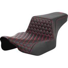 Saddlemen Step-Up Seat - Extended Reach - Front Honeycomb - Red Stitch - FL '23-'24 - 0801-1835  823-07-17804