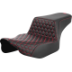 Saddlemen Step-Up Seat - Extended Reach - Front Honeycomb - Red Stitch - FL '23-'24 - 0801-1835  823-07-17804