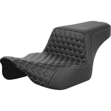 Saddlemen Step-Up Seat - Extended Reach - Front Honeycomb - Silver Stitch - FL '23-'24 - 0801-1836  823-07-17805