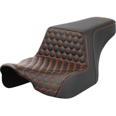 Saddlemen Step-Up Seat - Front Honeycomb - Orange Stitching - FL '23-'24 - 0801-1827  823-07-17703