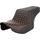 Saddlemen Step-Up Seat - Front Honeycomb - Orange Stitching - FL '23-'24 - 0801-1827  823-07-17703