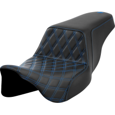 Saddlemen Step-Up Seat - Front Lattice Stitch - Blue Stitch - FLH/FLT '08-'23 - 0801-1570  808-07B-17201