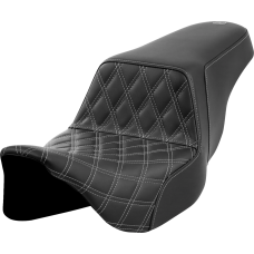 Saddlemen Step-Up Seat - Front Lattice Stitch - Dark Gray Stitch - FLH/FLT '08-'23 - 0801-1572  808-07B-17202