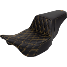 Saddlemen Step-Up Seat - Front Lattice Stitch - Gold Stitch - FLH/FLT '08-'23 - 0801-1571  808-07B-17207