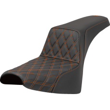 Saddlemen Step-Up Seat - Front Lattice Stitch - Orange Stitch - FXST/FXBB '18-'25 - 0802-1653  818-30-17203