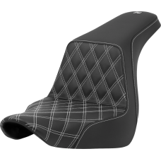 Saddlemen Step-Up Seat - Front Lattice Stitch - White Stitch - FXLR/FLSB '18-'21 - 0802-1575  818-29-17206