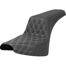 Saddlemen Step-Up Seat - Front Lattice Stitch - White Stitch - FXST/FXBB '18-'25 - 0802-1654  818-30-17206