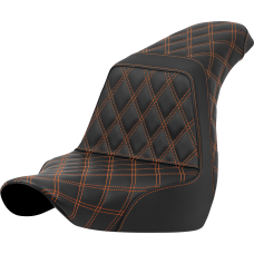 Saddlemen Step-Up Seat - Full Lattice Stitch - Orange Stitch - FXLR/FLSB '18-'21 - 0802-1588  818-29-17503