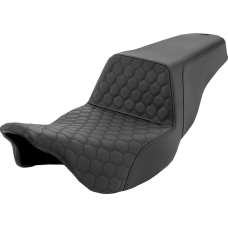 Saddlemen Step-Up Seat - Honeycomb - Black Stitching - FL '08-'24 - 0801-1565  808-07B-177
