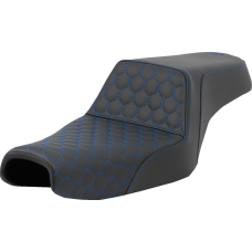 Saddlemen Step-Up Seat - Honeycomb - Blue Stitching - 3.3 Gal Tank - Sportster '04-'22 - 0804-0807  807-11-17701