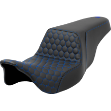 Saddlemen Step-Up Seat - Honeycomb - Blue Stitching - FL '08-'23 - 0801-1567  808-07B-17701