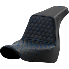 Saddlemen Step-Up Seat - Honeycomb - Blue Stitching - FL/FX '18-'24 - 0802-1582  818-29-17701
