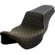 Saddlemen Step-Up Seat - Honeycomb - Extended Reach - Gold Stitching - FL '08-'23 - 0801-1564  808-07B-17807