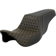 Saddlemen Step-Up Seat - Honeycomb - Gold Stitching - FL '08-'23 - 0801-1569  808-07B-17707