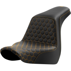 Saddlemen Step-Up Seat - Honeycomb - Gold Stitching - FL/FX '18-'24 - 0802-1584  818-29-17707