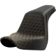 Saddlemen Step-Up Seat - Honeycomb - Gold Stitching - FL/FX '18-'24 - 0802-1584  818-29-17707