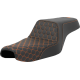 Saddlemen Step-Up Seat - Honeycomb - Orange Stitching - 3.3 Gal Tank - Sportster '04-'22 - 0804-0808  807-11-17703